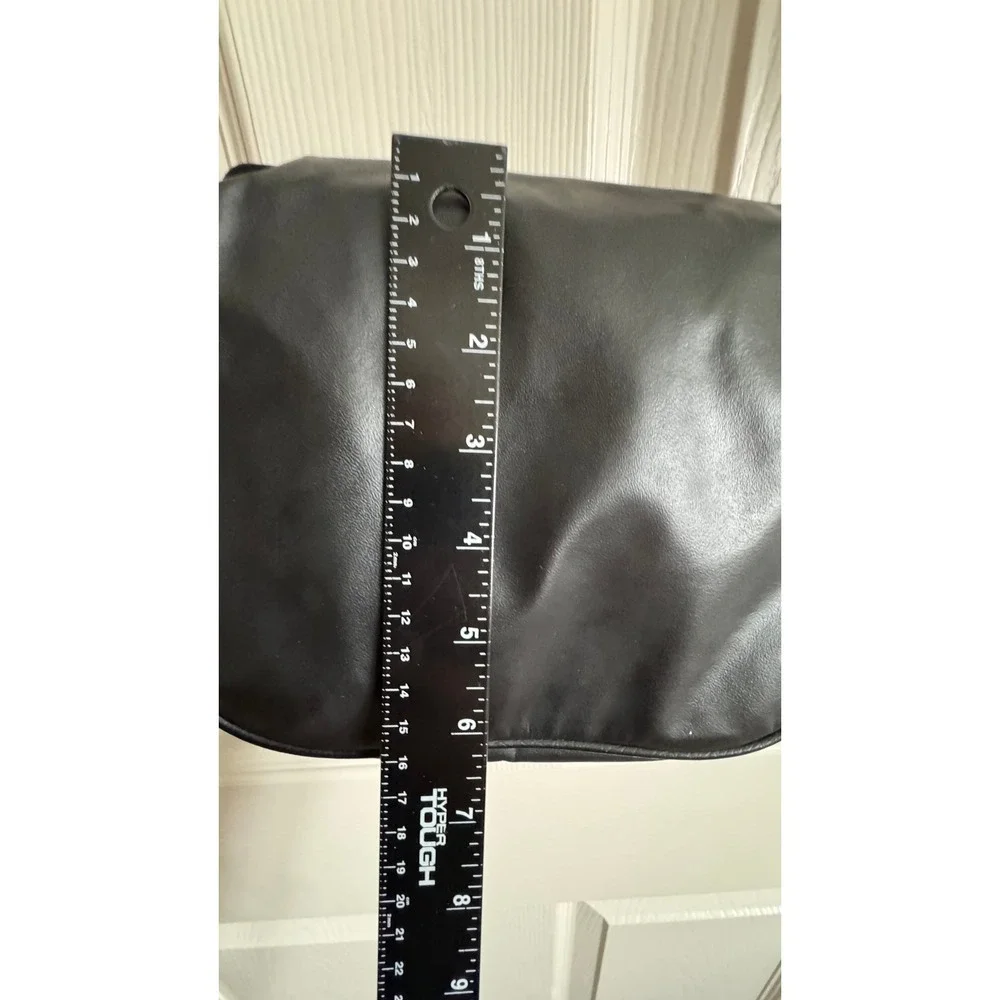 Vintage Patricia Smith Moon Bag Black Leather Abstract Purse 80s Art Deco